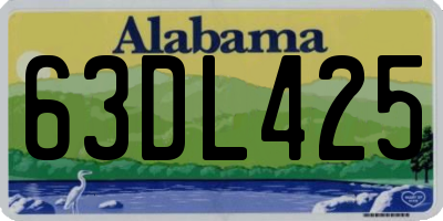 AL license plate 63DL425