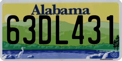 AL license plate 63DL431