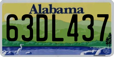 AL license plate 63DL437