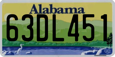AL license plate 63DL451
