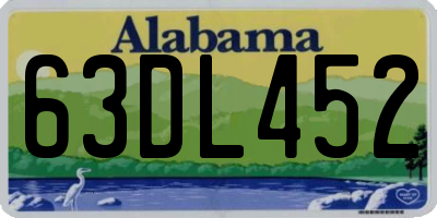 AL license plate 63DL452