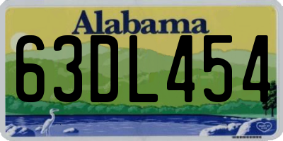 AL license plate 63DL454