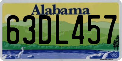 AL license plate 63DL457