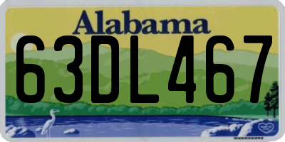 AL license plate 63DL467