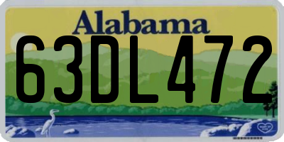 AL license plate 63DL472