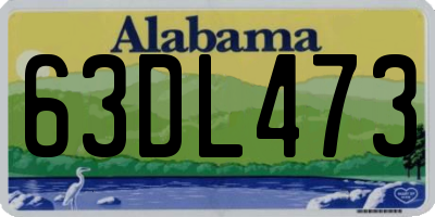 AL license plate 63DL473
