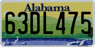 AL license plate 63DL475