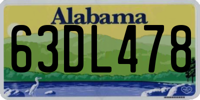 AL license plate 63DL478