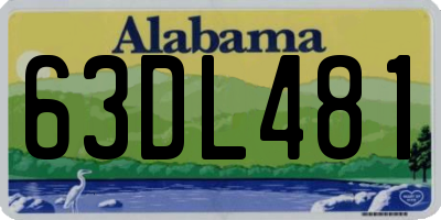 AL license plate 63DL481