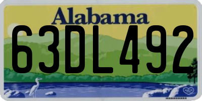 AL license plate 63DL492
