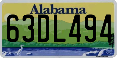 AL license plate 63DL494