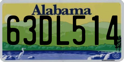 AL license plate 63DL514