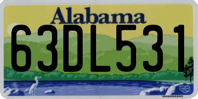 AL license plate 63DL531