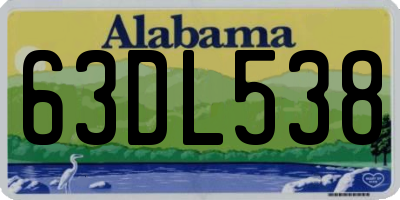 AL license plate 63DL538