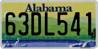 AL license plate 63DL541