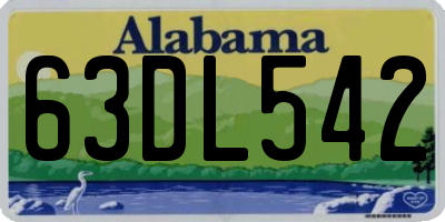 AL license plate 63DL542