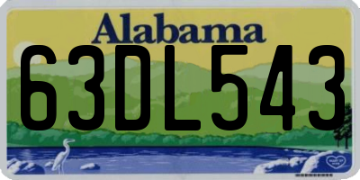 AL license plate 63DL543