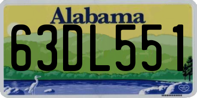 AL license plate 63DL551