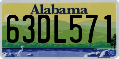 AL license plate 63DL571