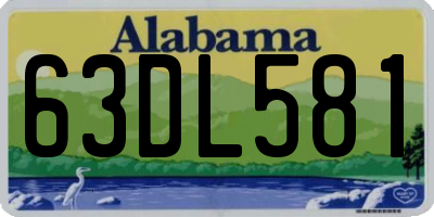 AL license plate 63DL581