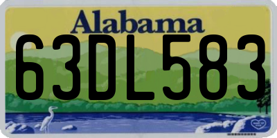 AL license plate 63DL583