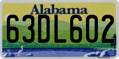 AL license plate 63DL602