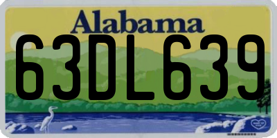 AL license plate 63DL639