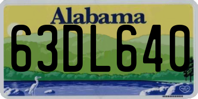 AL license plate 63DL640