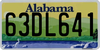 AL license plate 63DL641