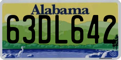AL license plate 63DL642