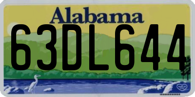 AL license plate 63DL644