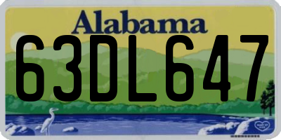AL license plate 63DL647