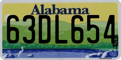 AL license plate 63DL654
