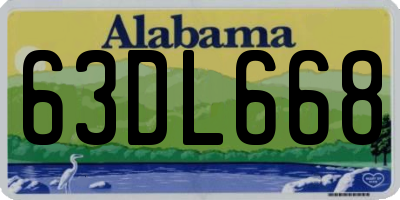 AL license plate 63DL668