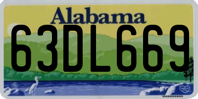 AL license plate 63DL669