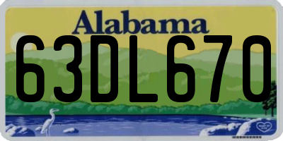 AL license plate 63DL670