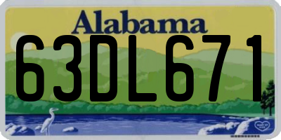 AL license plate 63DL671
