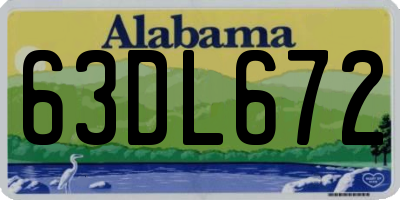 AL license plate 63DL672