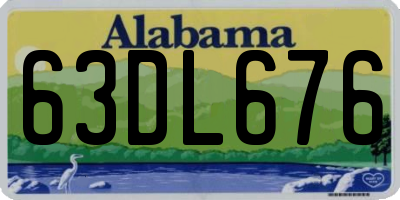 AL license plate 63DL676