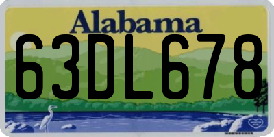 AL license plate 63DL678