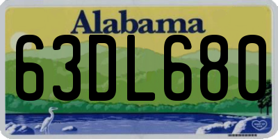 AL license plate 63DL680