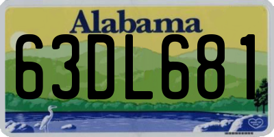 AL license plate 63DL681