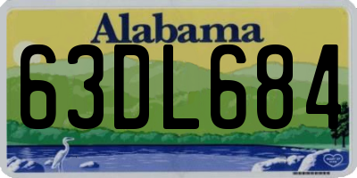 AL license plate 63DL684