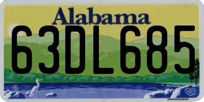 AL license plate 63DL685
