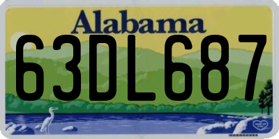 AL license plate 63DL687