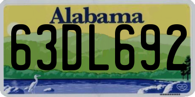 AL license plate 63DL692