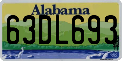 AL license plate 63DL693