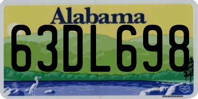 AL license plate 63DL698