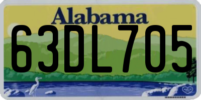 AL license plate 63DL705
