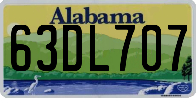 AL license plate 63DL707